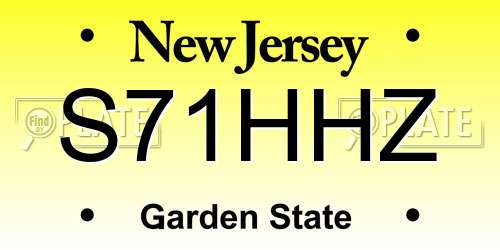 S71HHZ New Jersey License Plate