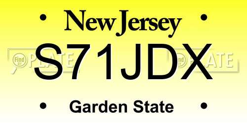 S71JDX New Jersey License Plate