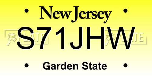 S71JHW New Jersey License Plate