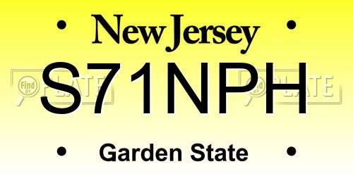 S71NPH New Jersey License Plate