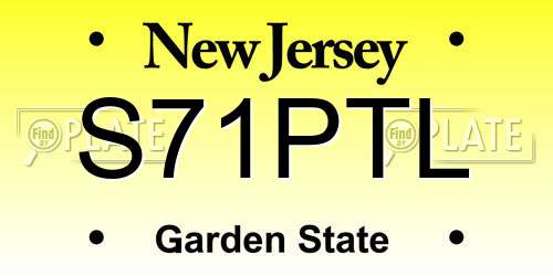 S71PTL New Jersey License Plate