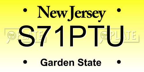 S71PTU New Jersey License Plate
