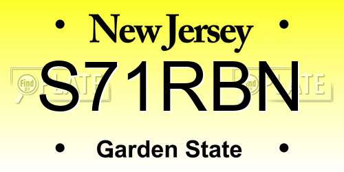 S71RBN New Jersey License Plate