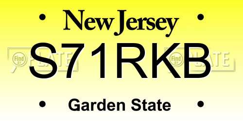 S71RKB New Jersey License Plate