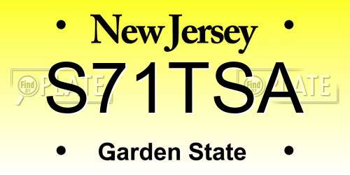 S71TSA New Jersey License Plate