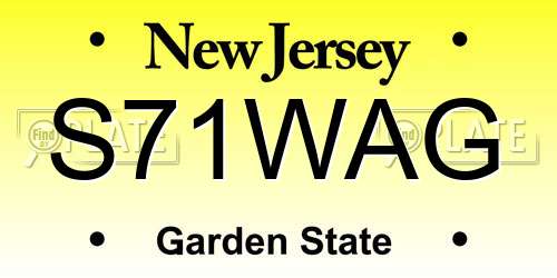 S71WAG New Jersey License Plate