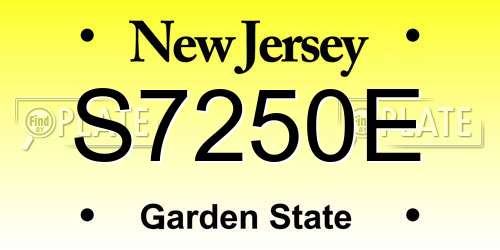 S7250E New Jersey License Plate