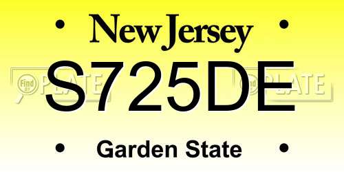 S725DE New Jersey License Plate