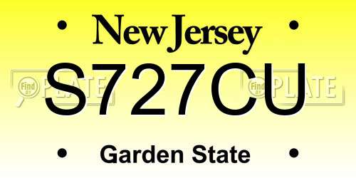 S727CU New Jersey License Plate