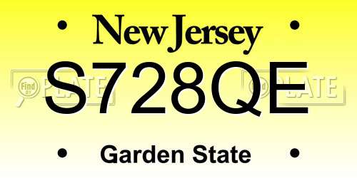 S728QE New Jersey License Plate