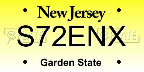 S72ENX New Jersey License Plate