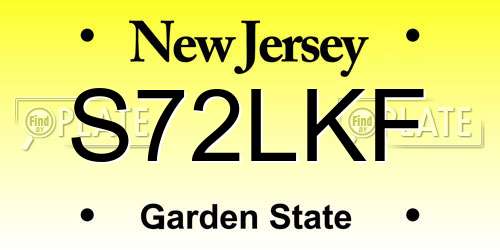 S72LKF New Jersey License Plate