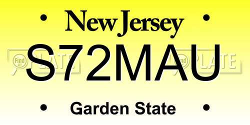 S72MAU New Jersey License Plate