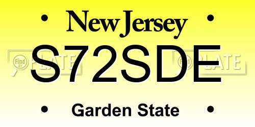 S72SDE New Jersey License Plate