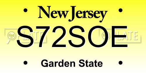 S72SOE New Jersey License Plate