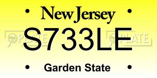 S733LE New Jersey License Plate