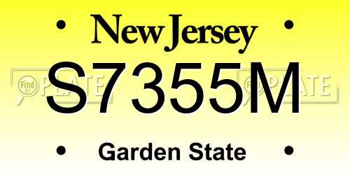 S7355M New Jersey License Plate