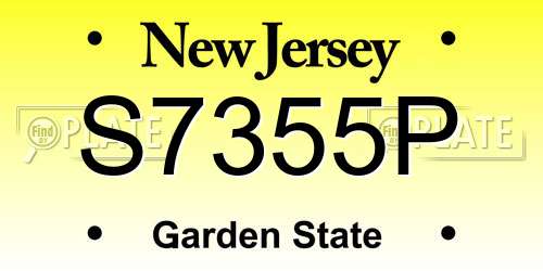 S7355P New Jersey License Plate