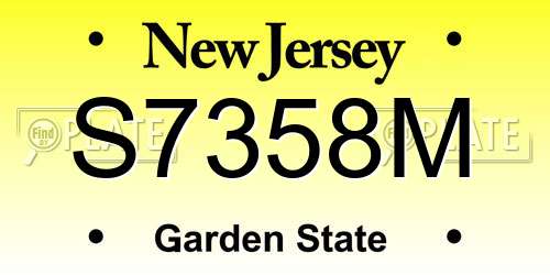 S7358M New Jersey License Plate