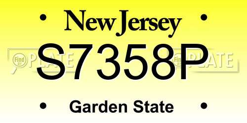 S7358P New Jersey License Plate