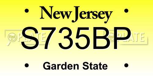 S735BP New Jersey License Plate
