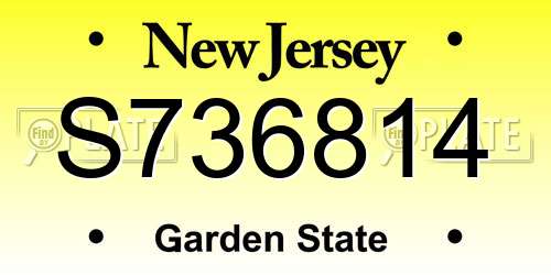 S736814 New Jersey License Plate