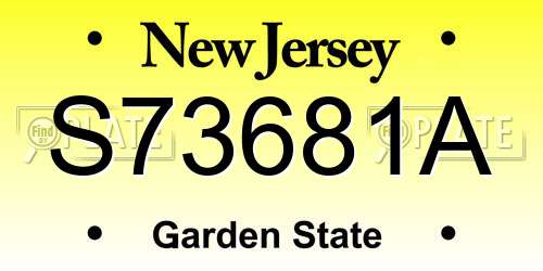 S73681A New Jersey License Plate