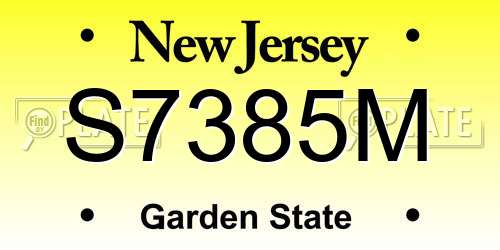 S7385M New Jersey License Plate