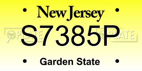 S7385P New Jersey License Plate