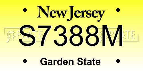 S7388M New Jersey License Plate