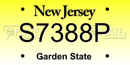 S7388P New Jersey License Plate