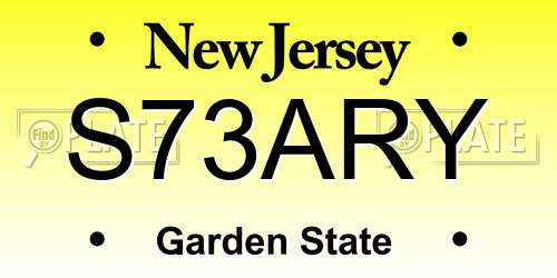 S73ARY New Jersey License Plate