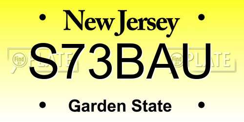 S73BAU New Jersey License Plate