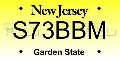 S73BBM New Jersey License Plate