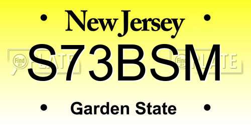 S73BSM New Jersey License Plate
