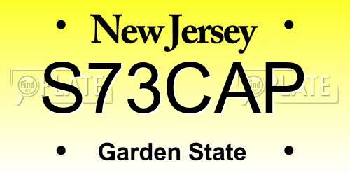 S73CAP New Jersey License Plate