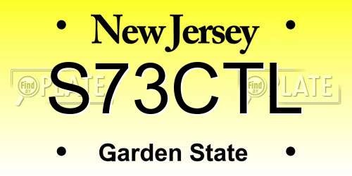 S73CTL New Jersey License Plate