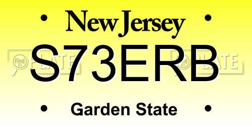 S73ERB New Jersey License Plate