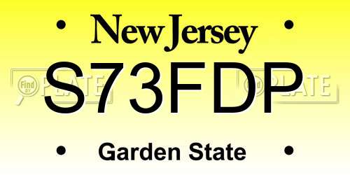 S73FDP New Jersey License Plate