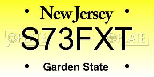 S73FXT New Jersey License Plate