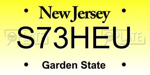 S73HEU New Jersey License Plate