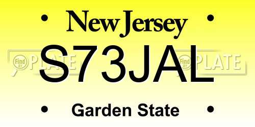 S73JAL New Jersey License Plate