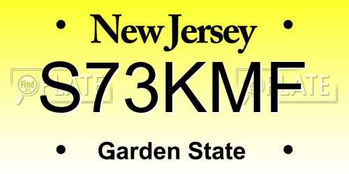 S73KMF New Jersey License Plate