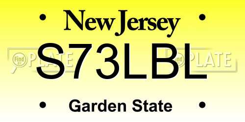 S73LBL New Jersey License Plate