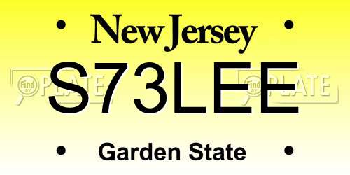 S73LEE New Jersey License Plate
