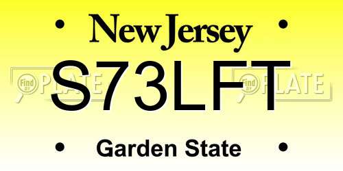 S73LFT New Jersey License Plate
