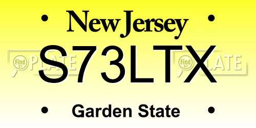 S73LTX New Jersey License Plate