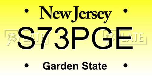 S73PGE New Jersey License Plate