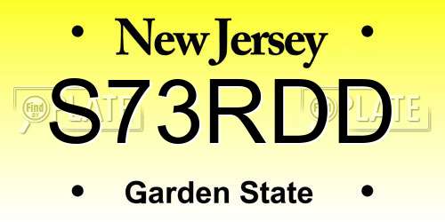 S73RDD New Jersey License Plate