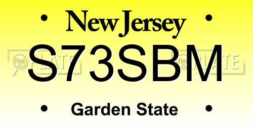 S73SBM New Jersey License Plate